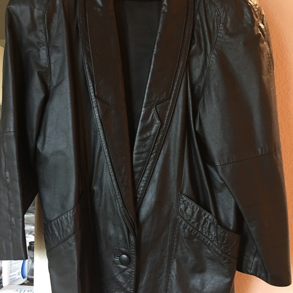 Women’s Black leather coat